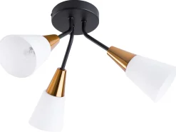 Candeeiro De Teto Em Metal Preto E Dourado Aroyo Iii