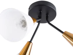 Candeeiro De Teto Em Metal Preto E Dourado Aroyo Iii