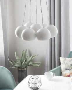 Candeeiro De Teto Em Metal Branco Olza