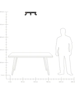 Candeeiro De Teto Em Metal Preto E Cor De Cobre Para 3 Lampadas Klip