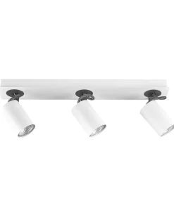 Candeeiro De Teto Em Metal Preto E Branco Para 3 Lampadas Klip