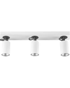Candeeiro De Teto Em Metal Preto E Branco Para 3 Lampadas Klip