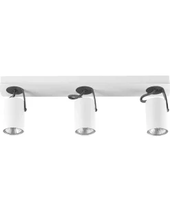 Candeeiro De Teto Em Metal Preto E Branco Para 3 Lampadas Klip