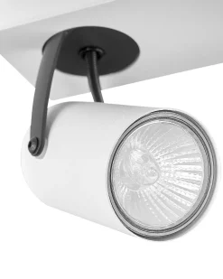 Candeeiro De Teto Em Metal Preto E Branco Para 3 Lampadas Klip