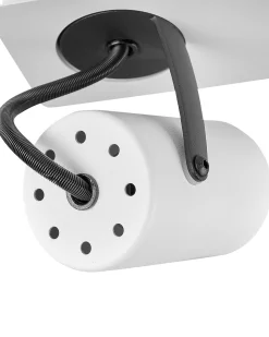 Candeeiro De Teto Em Metal Preto E Branco Para 3 Lampadas Klip