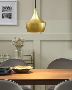 Candeeiro De Teto Em Metal Dourado 142 Cm Fraser