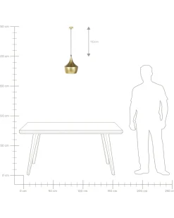 Candeeiro De Teto Em Metal Dourado 142 Cm Fraser
