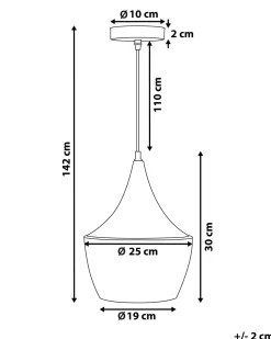Candeeiro De Teto Em Metal Dourado 142 Cm Fraser