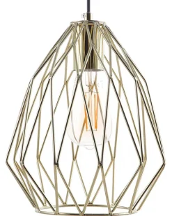 Candeeiro De Teto Em Metal Dourado Magra