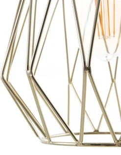 Candeeiro De Teto Em Metal Dourado Magra