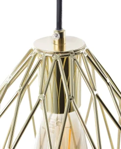 Candeeiro De Teto Em Metal Dourado Magra