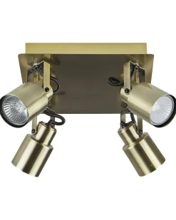 Candeeiro De Teto Em Metal Cor De Bronze 4 Luzes Bonte