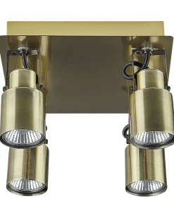 Candeeiro De Teto Em Metal Cor De Bronze 4 Luzes Bonte