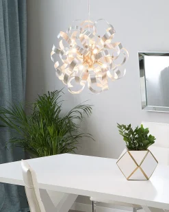 Candeeiro De Teto Em Metal Prateado Icana