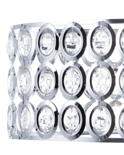 Candeeiro De Teto Em Metal Cromado E Cristal De Acrilico Tenna L