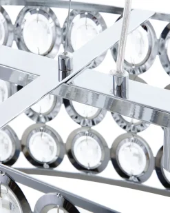 Candeeiro De Teto Em Metal Cromado E Cristal De Acrilico Tenna L