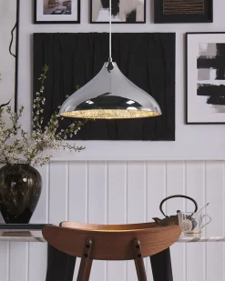 Candeeiro De Teto Em Metal E Vidro Prateado Iskar