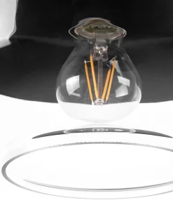 Candeeiro De Teto Em Metal Preto Com Vidro Murray