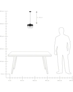 Candeeiro De Teto Em Metal Preto Com Vidro Murray