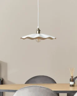 Candeeiro De Teto Em Metal Branco Phils