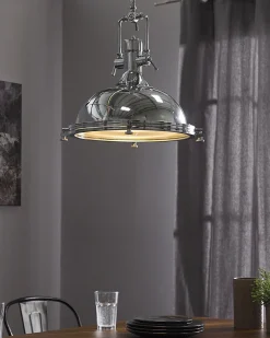 Candeeiro De Teto Em Metal Cromado Ebron