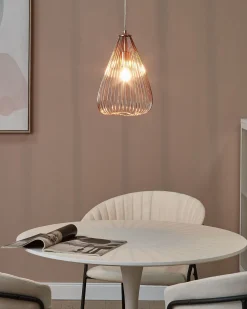 Candeeiro De Teto Em Metal Cor De Cobre Conca