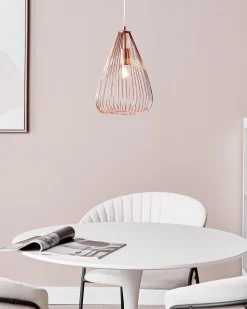 Candeeiro De Teto Em Metal Cor De Cobre Conca