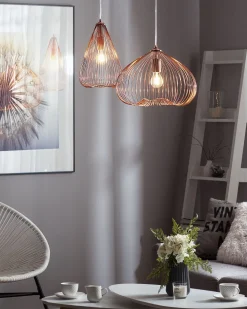 Candeeiro De Teto Em Metal Cor De Cobre Conca