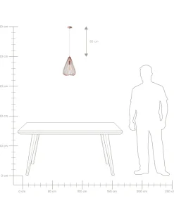 Candeeiro De Teto Em Metal Cor De Cobre Conca