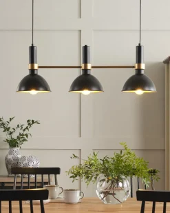 Candeeiro De Teto Em Metal Preto E Dourado Beles