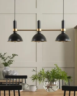 Candeeiro De Teto Em Metal Preto E Dourado Beles