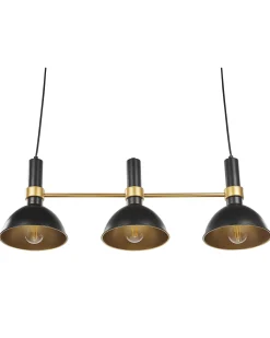 Candeeiro De Teto Em Metal Preto E Dourado Beles