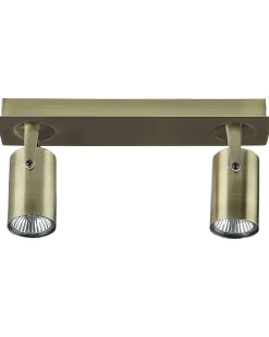 Candeeiro De Teto Em Metal Cor De Bronze Para 2 Lampadas Klip