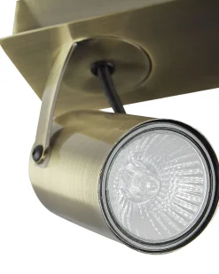 Candeeiro De Teto Em Metal Cor De Bronze Para 2 Lampadas Klip