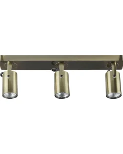 Candeeiro De Teto Em Metal Cor De Bronze Para 3 Lampadas Klip