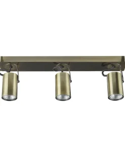 Candeeiro De Teto Em Metal Cor De Bronze Para 3 Lampadas Klip