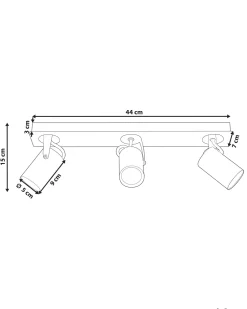 Candeeiro De Teto Em Metal Cor De Bronze Para 3 Lampadas Klip
