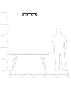 Candeeiro De Teto Em Metal Preto E Cor De Cobre Para 4 Lampadas Klip