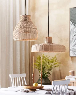 Candeeiro De Teto Em Rattan Cor Natural Sakeni