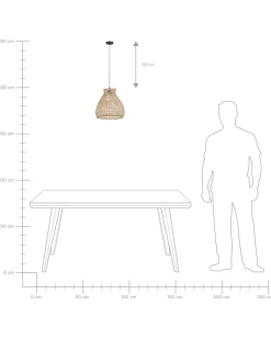 Candeeiro De Teto Em Rattan Cor Natural Sakeni