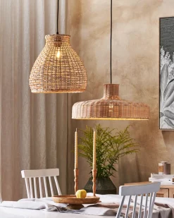 Candeeiro De Teto Em Rattan Cor Natural Tamarin