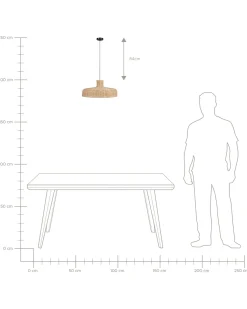 Candeeiro De Teto Em Rattan Cor Natural Tamarin
