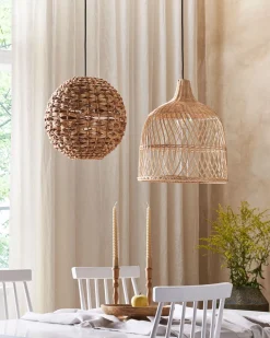 Candeeiro De Teto Em Rattan Cor Natural Pangani