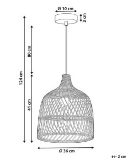 Candeeiro De Teto Em Rattan Cor Natural Pangani