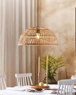 Candeeiro De Teto Em Rattan Cor Natural Ravine