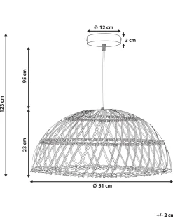 Candeeiro De Teto Em Rattan Cor Natural Ravine