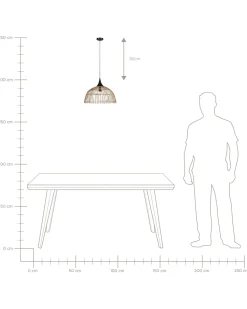 Candeeiro De Teto Em Rattan Cor Natural Bararis