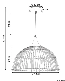 Candeeiro De Teto Em Rattan Cor Natural Bararis