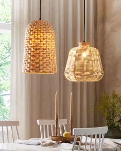 Candeeiro De Teto Em Rattan Cor Natural Ramena