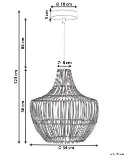 Candeeiro De Teto Em Rattan Cor Natural Mazowe